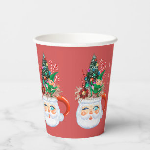 Gobelets En Papier Coupes de papier Père Noël Mug vintages