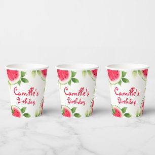Gobelets En Papier Coupes de papier personnalisées pour l'anniversair