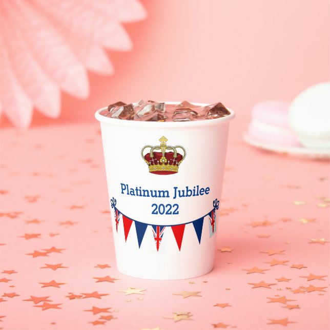 Gobelets En Papier Coupes de papier Platinum Jubilee 2022 (Insitu)