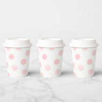 Coupes de papier polkadot rose et blanc avec couve