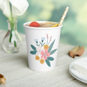 Gobelets En Papier Coupes de papier Posy fleur sauvage