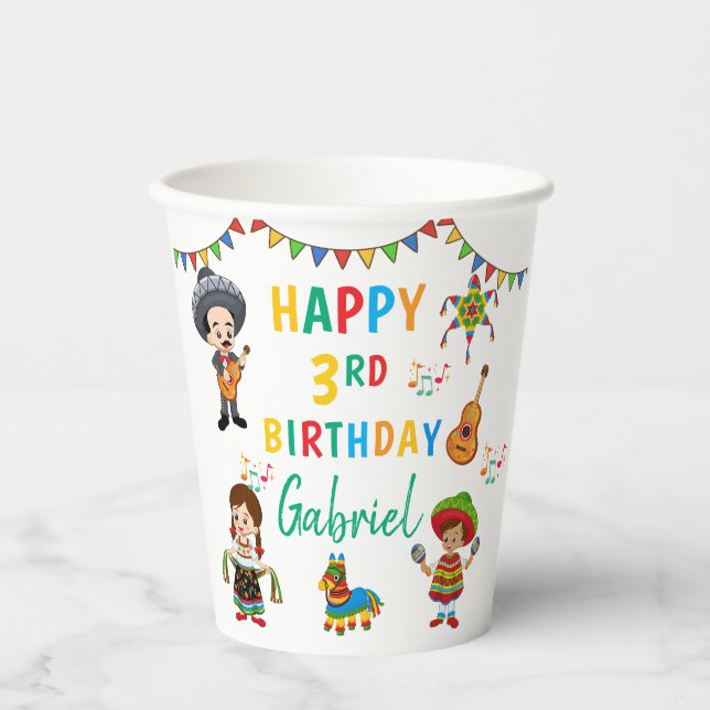 Gobelets En Papier Coupes de papier pour anniversaire de enfant de Fi (Recto)
