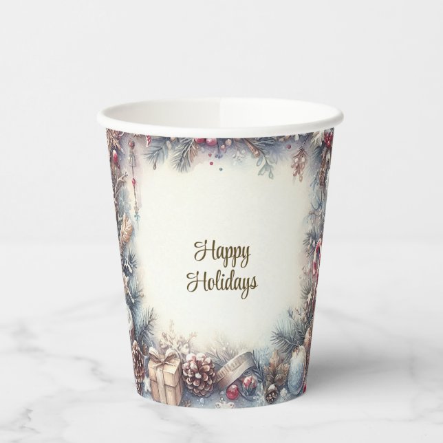 Gobelets En Papier Coupes de papier pour les vacances d'hiver (Gauche)