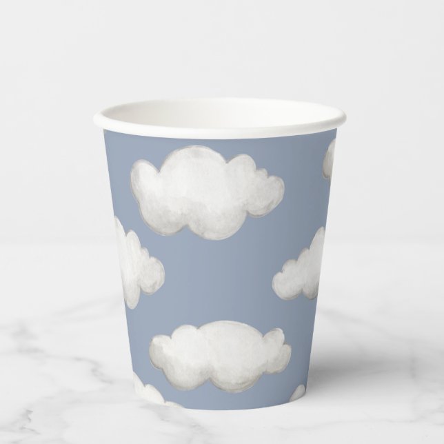 Gobelets En Papier Coupes de partie d'avion | Coupes de soirée Cloud (Recto)