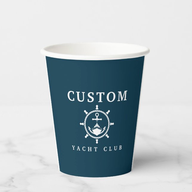 Gobelets En Papier Coupes De Yacht Personnalisées, Cadeau De Yacht Pe (Recto)
