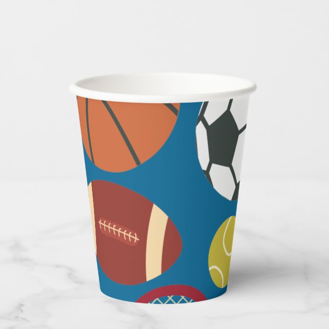 Gobelets En Papier Coupes en papier d'anniversaire sport étoilé (Recto)