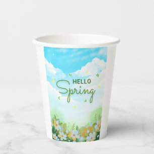 Gobelets En Papier Coupes en papier floraison pour la fête : Bonjour