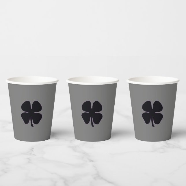 Gobelets En Papier Coupes en papier gris Clover noir (Multi)