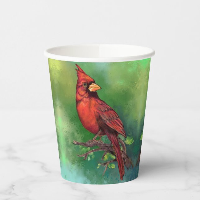 Gobelets En Papier Coupes en papier pour oiseaux cardinaux rouges du  (Gauche)