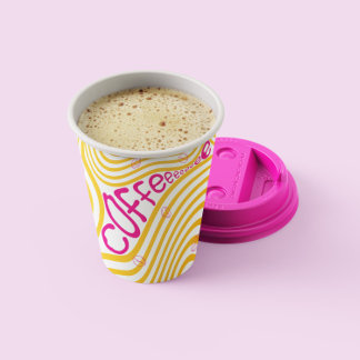 Gobelets En Papier Coupes en papier vibré rose café