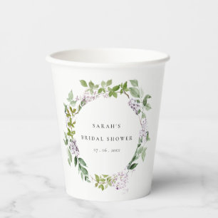 Gobelets En Papier Couronne florale de lilas pour jardin de cottage e