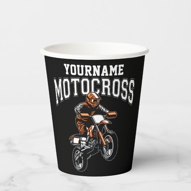 Gobelets En Papier Course Motocross Dirt Bike Rider personnalisée (Recto)