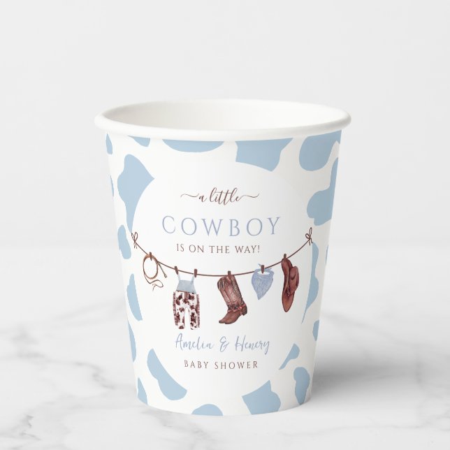 Gobelets En Papier Cowboy Wild West Rodeo Western Boy Baby shower (Recto)