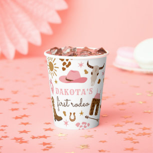 Gobelets En Papier Cowgirl Wild West Rodeo Ranch Décor de fête d'anni