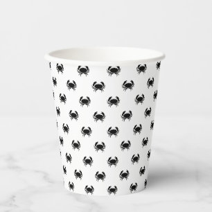Gobelets En Papier Crabes noirs et blancs modernes motif mignon