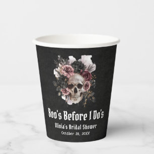 Gobelets En Papier Crâne Floral Boo's Avant Mes Noces Réception de Ma