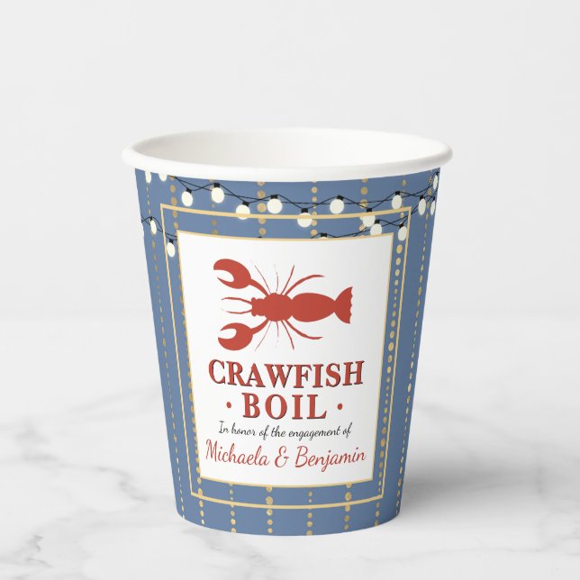 Gobelets En Papier Crawfish Boire de fruits de mer Blue Engagement Pa (Recto)