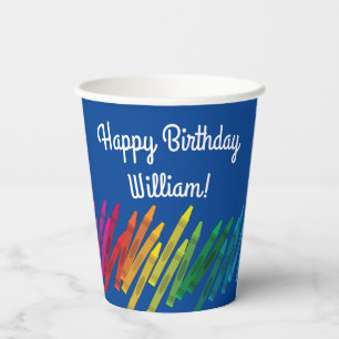 Gobelets En Papier Crayons Anniversaire de enfant Party Art joli colo