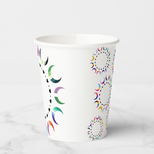 Gobelets En Papier Crescent Pride Lunes et Bague Coeur (Gauche)