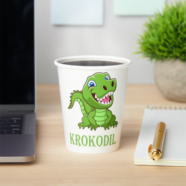 Gobelets En Papier crocodile vert (Insitu)