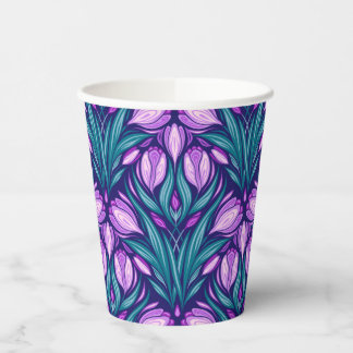 Gobelets En Papier Crocus printaniers