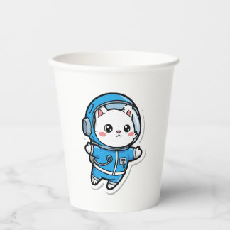 Gobelets En Papier Cute Astronaut Cat