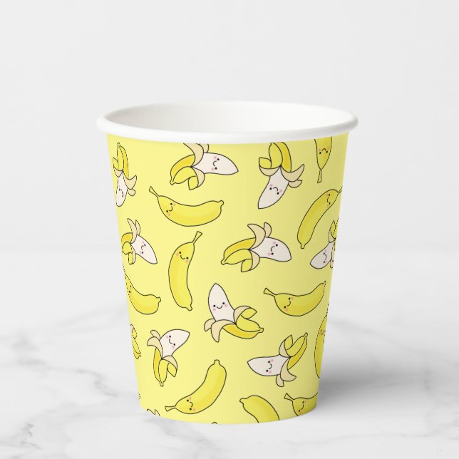 Gobelets En Papier Cute Banana Anniversaire de enfant Kawaii tasses d (Recto)