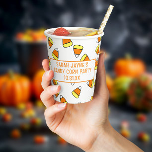 Gobelets En Papier Cute Candy Corn Motif Halloween Coupes de papier