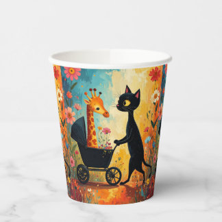 Gobelets En Papier Cute Cat Giraffe Paper Cups