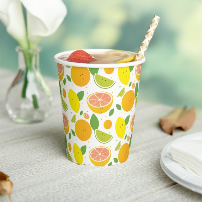 Gobelets En Papier Cute Citrus Fruit Paper Cups (Insitu)