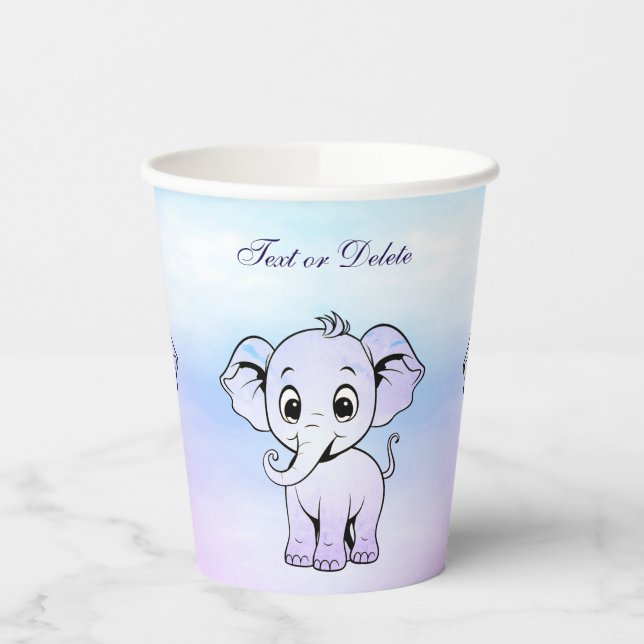 Gobelets En Papier Cute Coupes en papier éléphant (Gauche)