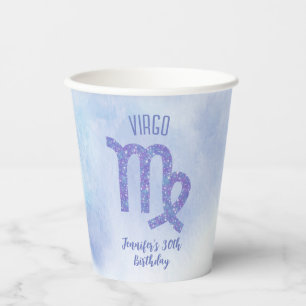 Gobelets En Papier Cute Custom Virgo Purple Astrologie Anniversaire