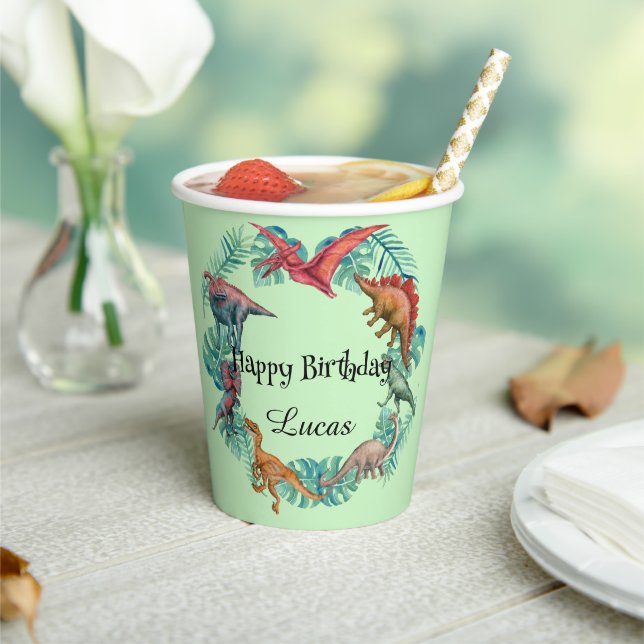 Gobelets En Papier Cute dinosaur jungle anniversaire de enfant de l'é (Insitu)