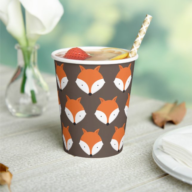 Gobelets En Papier Cute Fox Face Motif animal (Insitu)