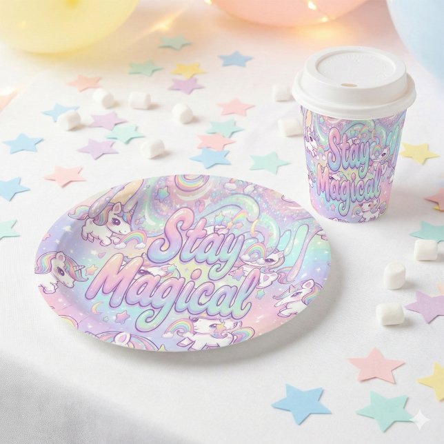 Gobelets En Papier Cute Kawaii Unicorn Pastel Rainbow Magical (Créateur téléchargé)