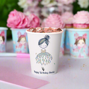 Gobelets En Papier Cute Little Ballerina Princess Anniversaire Fille