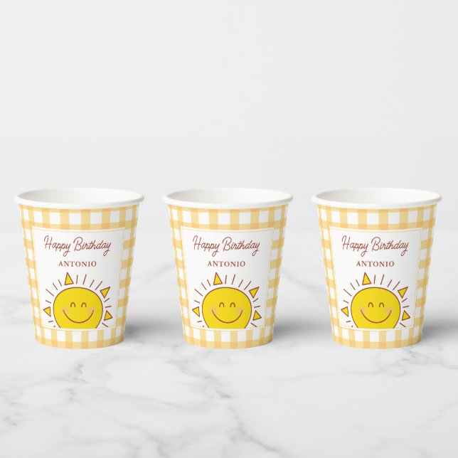 Gobelets En Papier Cute Little Sunshine Enfants Bonne fête d'annivers (Multi)