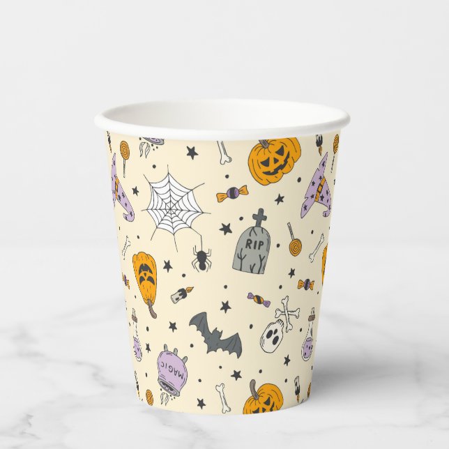 Gobelets En Papier Cute Motif Halloween (Recto)
