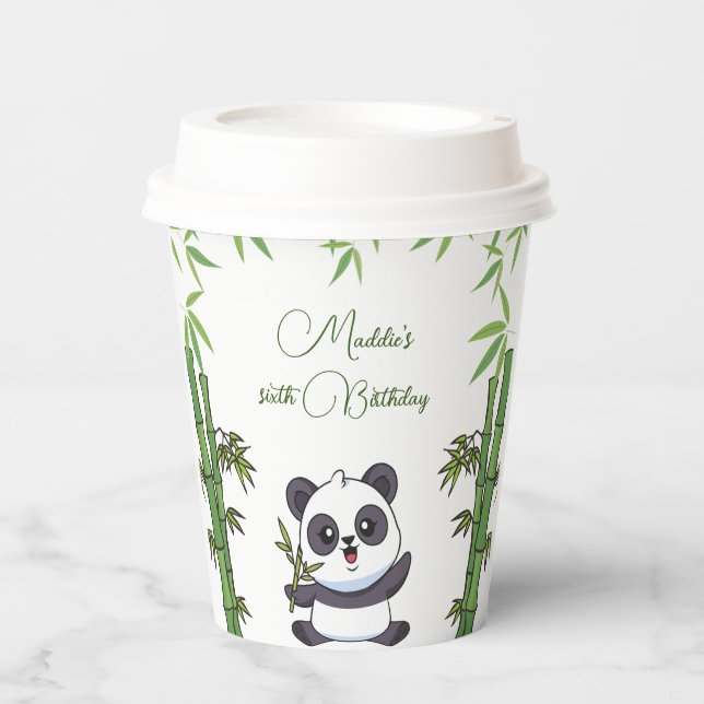 Gobelets En Papier Cute Panda Kiddie Anniversaire Party tasse de papi (Recto)