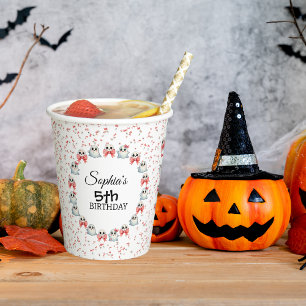 Gobelets En Papier Cute Pastel Ghost Thème Texte Customisé Anniversai