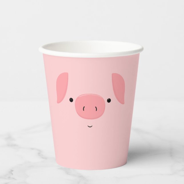 Gobelets En Papier Cute Piggy (Recto)