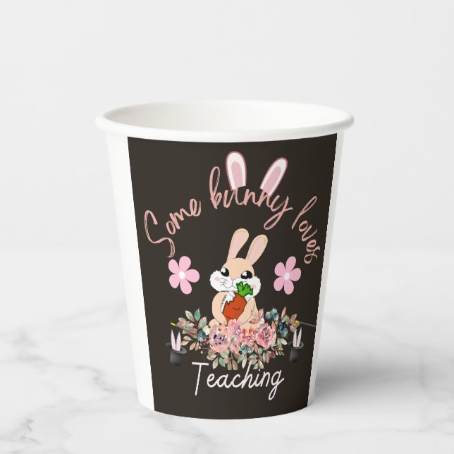 Gobelets En Papier Cute some bunny loves teaching mug (Recto)