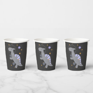 Gobelets En Papier Cute Space Dinosaur Birthday Party Cup for Boys