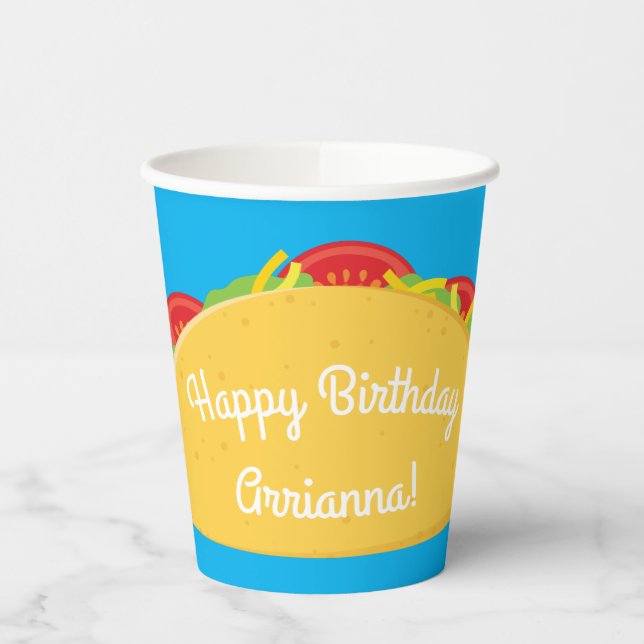 Gobelets En Papier Cute Taco Enfants 1er anniversaire fête mexicaine (Gauche)