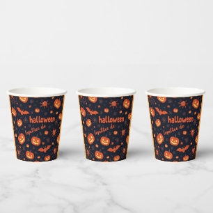Gobelets En Papier Cute tasses de papier Halloween avec Citrouilles e