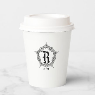 Gobelets En Papier Cuztomizable Classique Cadre Vintage Restaurant