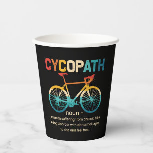 Gobelets En Papier Cycopath Funny Cycliste pour cyclistes et cycliste