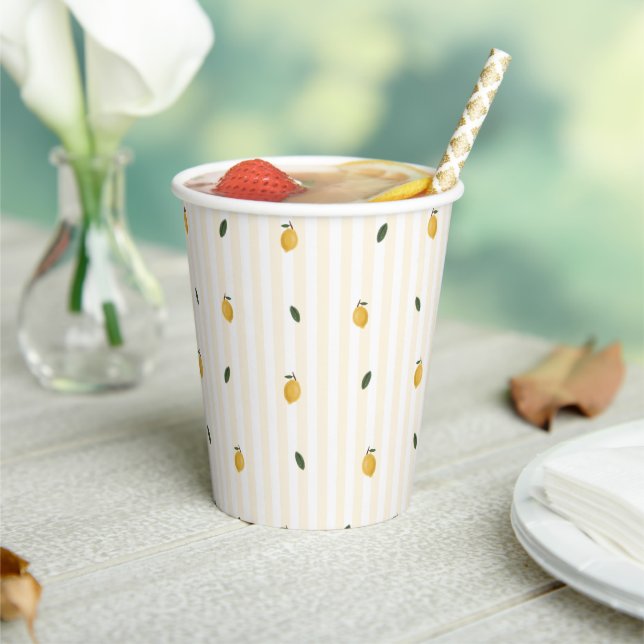 Gobelets En Papier Dainty Lemon Motif tasse papier (Insitu)