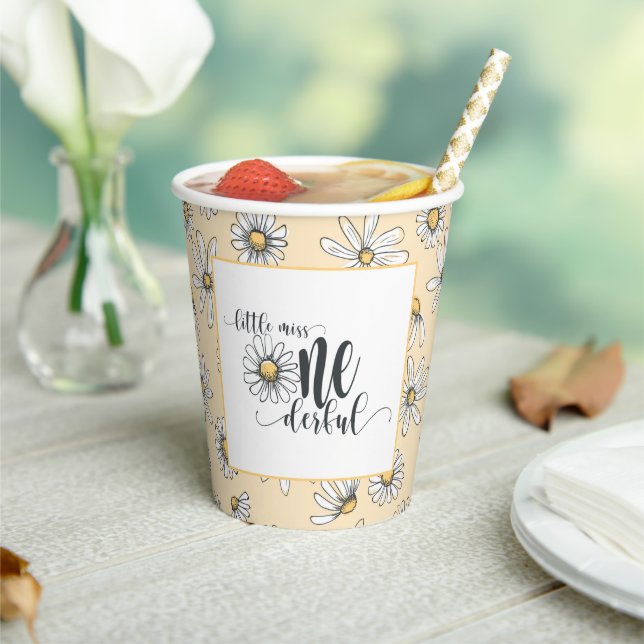 Gobelets En Papier Daisy Little Miss ONEderful Party Cup - Jaune (Insitu)