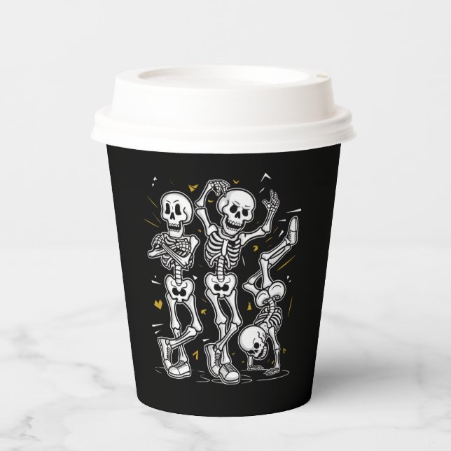 Gobelets En Papier Dancing Skeletons Dance Challenge Halloween (Recto)